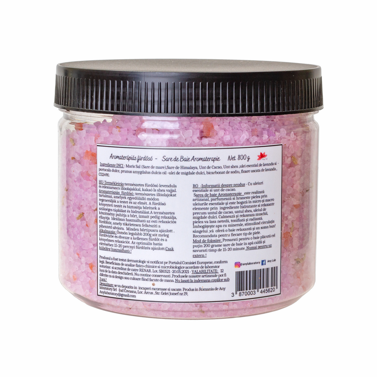 Aromaterápiás fürdősó kererűsóval, levendula, 800 g