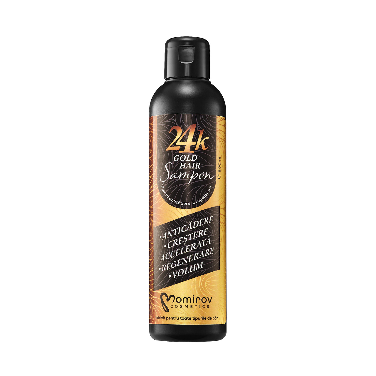 Momirov Cosmetics 24K sampon a hajhullás csökkentésére, 200 ml