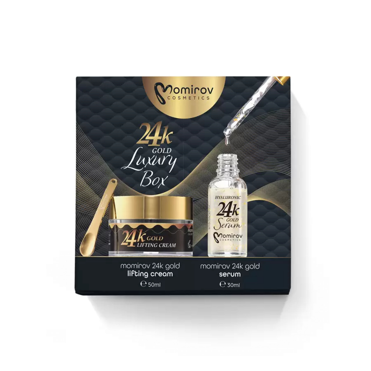 Momirov Cosmetics Luxus doboz 24K-os aranykolloiddal, esti bőrápoláshoz